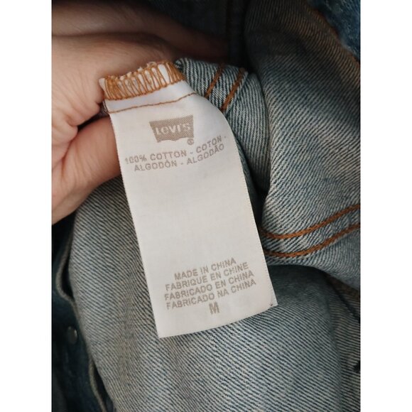 Levis Womens M Jean Jacket Custom Rhinestone Fringe Retro Western Festival Boho - Picture 8 of 8